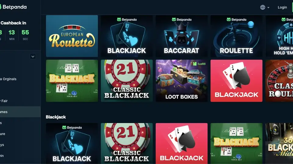 BetPanda casino interface used as a visual reference for this alternatives guide