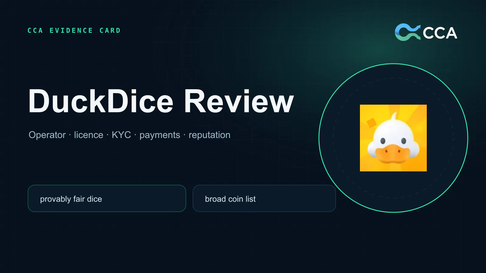 DuckDice casino interface used as a visual reference for this alternatives guide