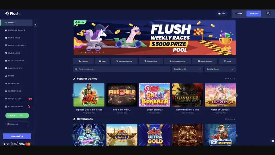 Flush casino interface used as a visual reference for this alternatives guide