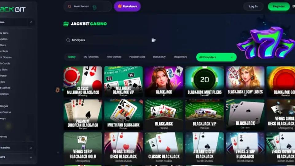 Jackbit casino interface used as a visual reference for this alternatives guide