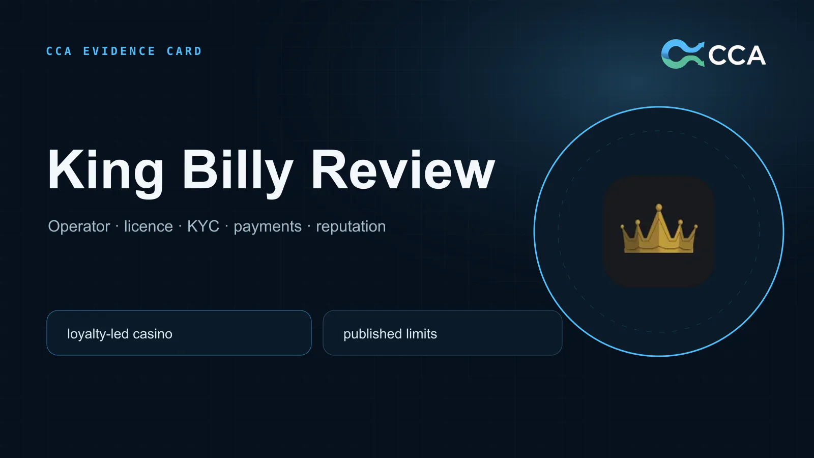 King Billy casino interface used as a visual reference for this alternatives guide