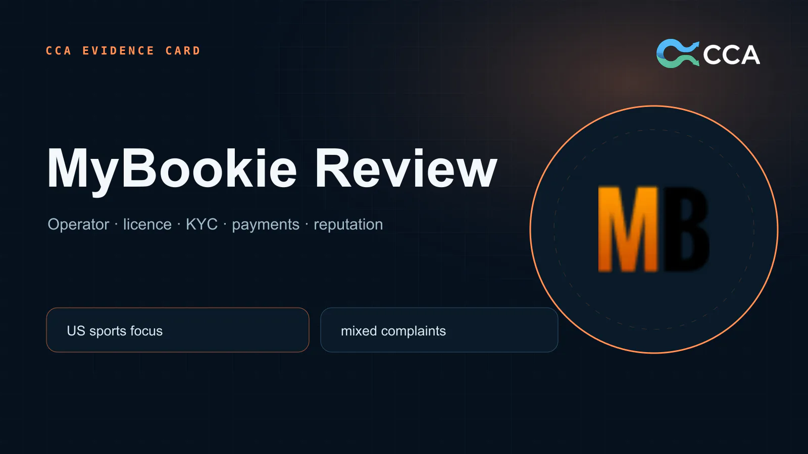 MyBookie crypto casino review evidence card covering licence KYC payments and reputation
