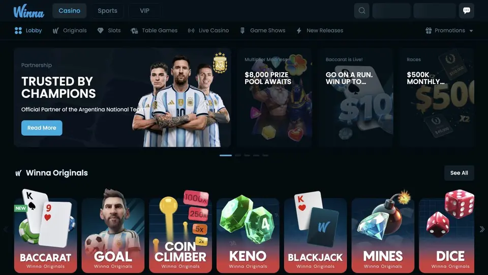 Winna casino interface used as a visual reference for this alternatives guide